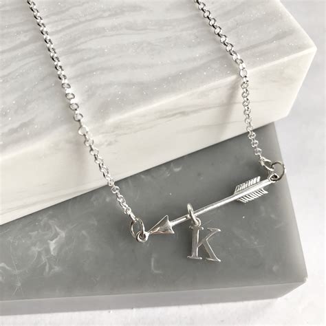 Sterling Silver Personalised Arrow Necklace Sterling Silver Arrow