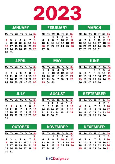 2023 Calendar With Us Holidays Printable Free Pdf Blue Green Ms