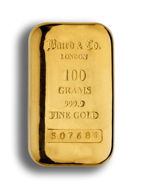 100 Gram Gold Cast Bar Baird And Co Au Bullion Canada