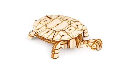 Tg275 Laser Cut 3d Wooden Puzzle Turtle Etsy