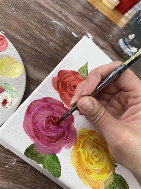 How To A Rose Easy Simple Step By Step Painting Painting Flowers Tutorial Flower Art