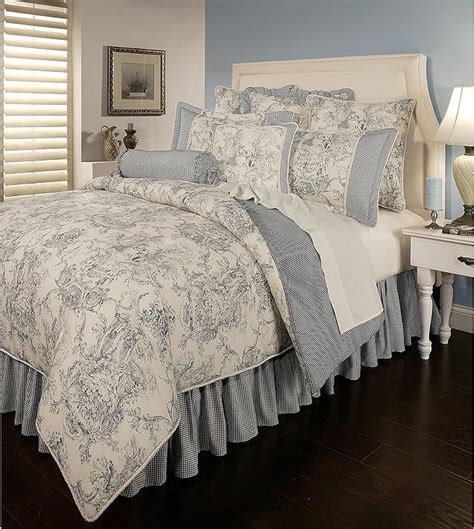 6 Piece Queen Cottage Shabby Chic Classic Toile Pattern