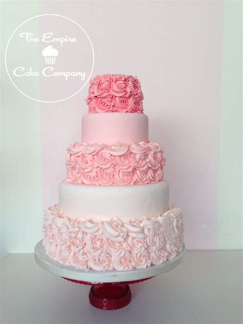 Ombre Buttercream Cakes Pink Ombre Rose Buttercream Wedding Cake Pink