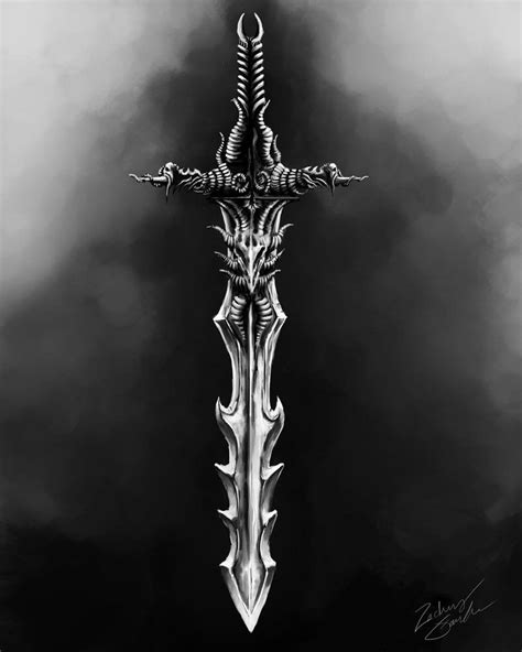 demon slayer tattoo sword deviantart sword demon swords tattoo dragon cool weapons drawing