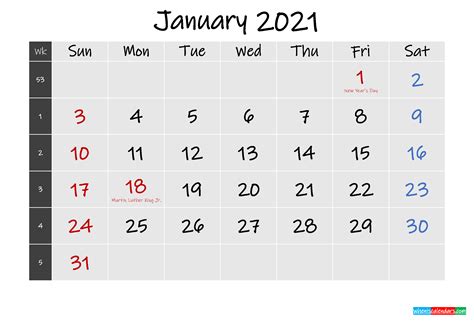 Keep organized with printable calendar templates for any occasion. Printable January 2021 Calendar Word - Template No ...