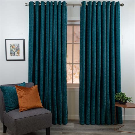 Viva Teal Readymade Lined Eyelet Curtain Curtain Studio Buy