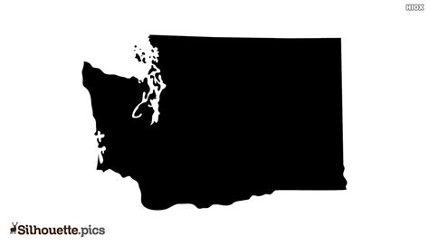 Washington State Map Silhouette Vector Clipart Images Pictures