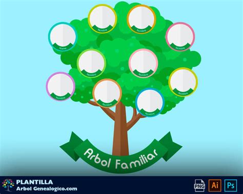 10 Plantillas de árbol genealógico con fotos en vector