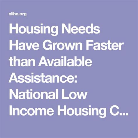Housing Needs Have Grown Faster Than Available Assistance National Low