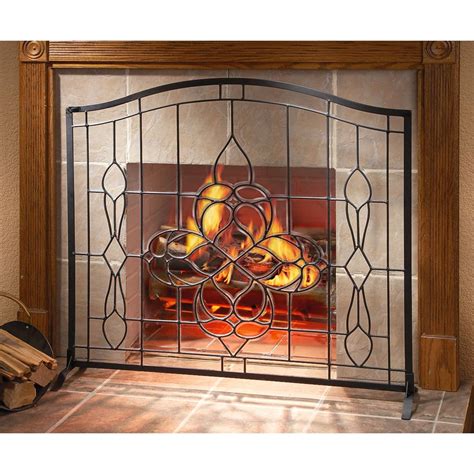 Hand Cut Beveled Glass Fireplace Screen 138643 Fireplaces At Sportsman S Guide