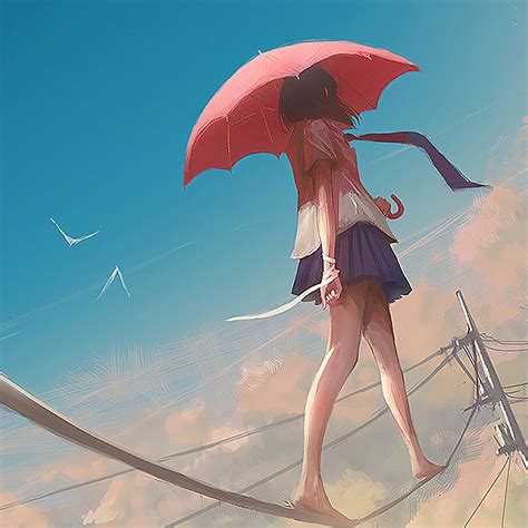 Anime Girl Walking Forward