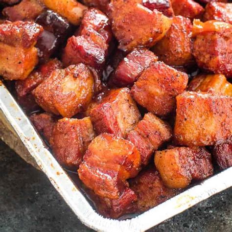Smoked Pork Belly Burnt Ends Gimme Some Grilling