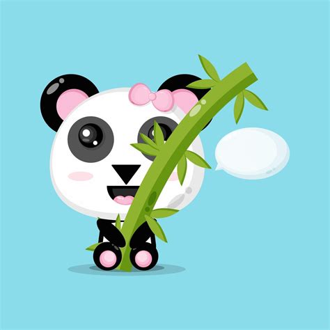 Cute Panda Hugs Bamboo 2148421 Vector Art At Vecteezy