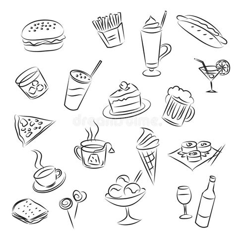 Food And Drinks Stock Vector Illustration Of Salty Drawing 13713933