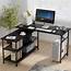 Tribesigns Folding Computer Desk With Storage Shelves 360 Rotating L 