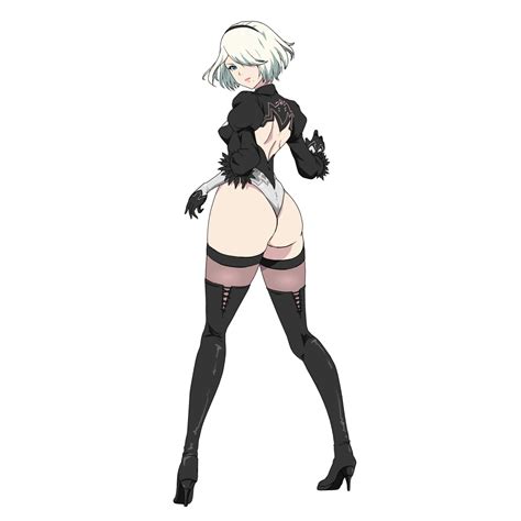 Rule 34 Android Ass Blue Eyes Boots Female Nier Automata Short Hair Standing Thong Leotard