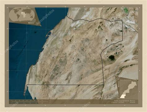 Dakhla Oued Ed Dahab Región De Marruecos Mapa Satelital De Alta