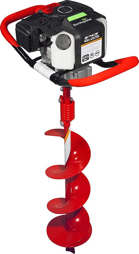Earthquake 35064 Powerhead With 8 Inch Auger Bit 1 Man 43cc Red