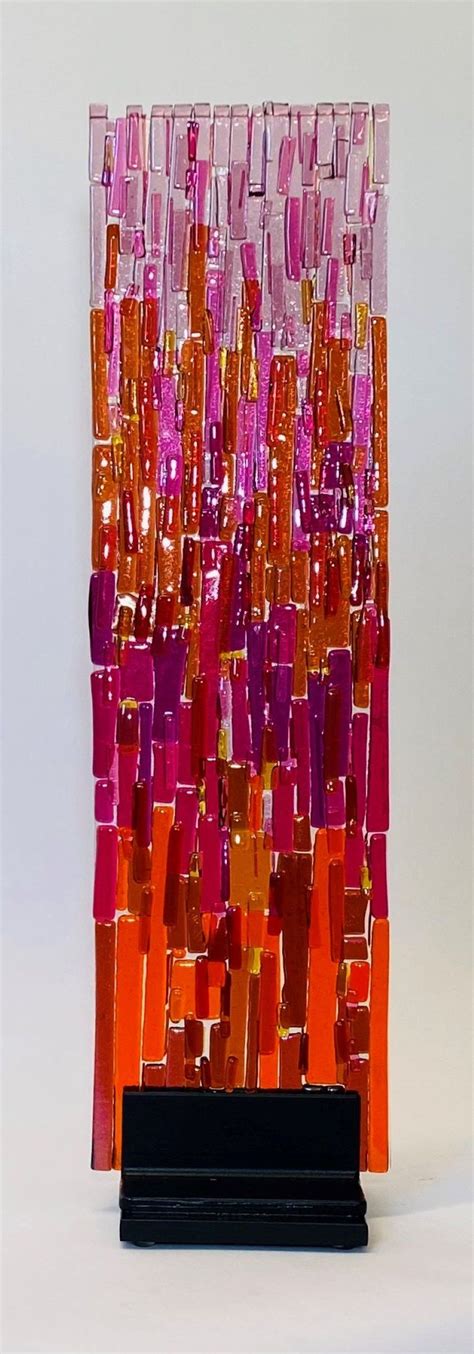 Sunrise Refuge Ii By Alicia Kelemen Fused Glass Sculpture With A Distinctive Texture In Orange