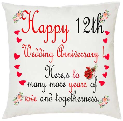 12th Wedding Anniversary Card 12 Years Together Happy Anniversary