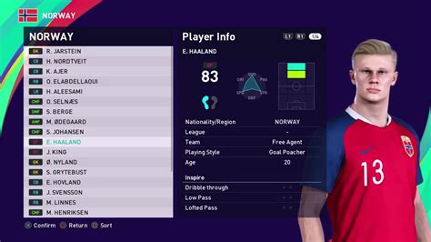 Erling braut haaland plays as a striker for borussia dortmund. PES 2021 Norway faces and ratings | Erling Braut Haaland ...