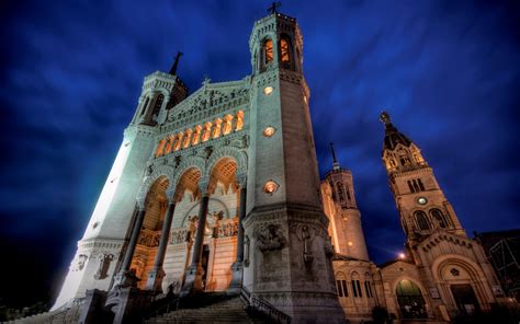 Wallpaper Cityscape Night Building Evening Tower France Church