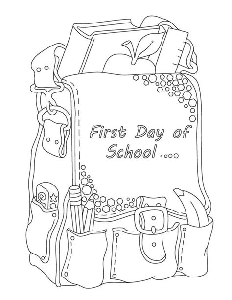 First Day Of School For Free Coloring Page Download Print Or Color