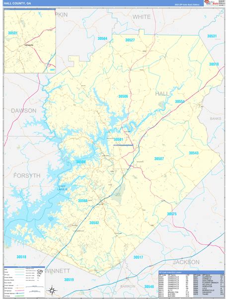 Wall Maps Of Hall County Georgia
