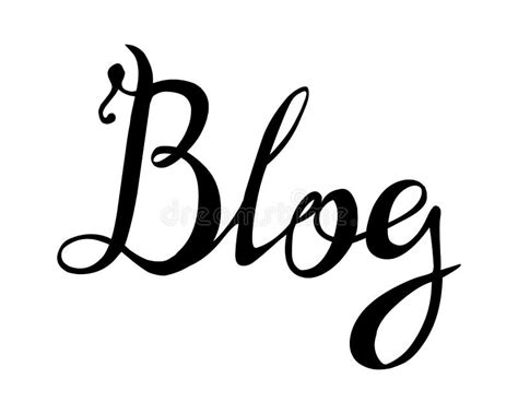 Blog Calligraphic Letters Black On White Stock Vector Illustration