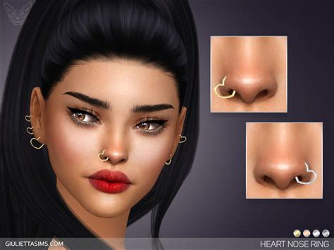 Heart Nose Piercing Set Emily Cc Finds