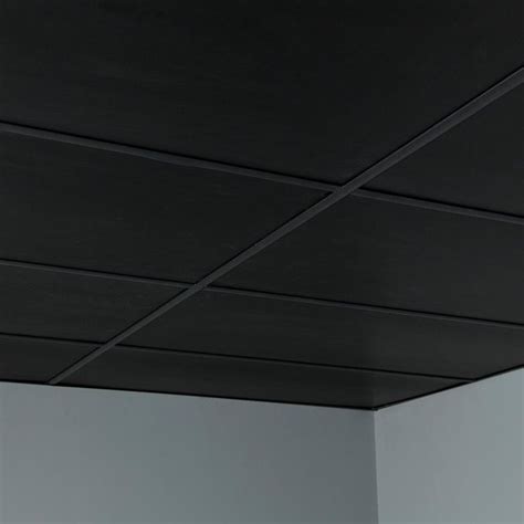 Genesis 2 Ft X 4 Ft Smooth Pro Black Ceiling Tile 745 07 The Home