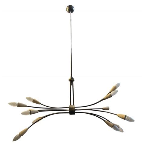 Mid Century Modern Brass Italian Sputnik Chandelier Circa 1950 135499