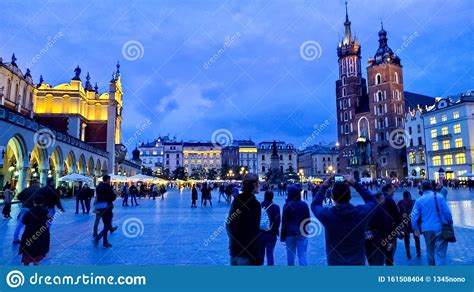 Krakow By Night Stock Photo Image Of Krakow Landscape 161508404