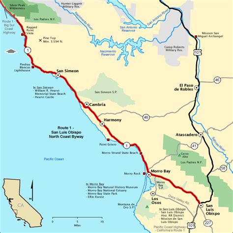 Map Of California Route 1 Download Them And Print