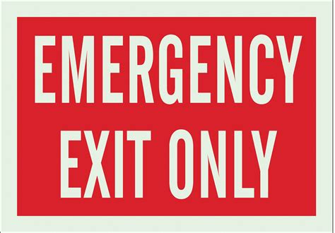Brady Exit Sign Emergency Exit Only 7x10 3ub1390944 Grainger