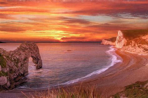 Durdle Door Sunset Scenery Photography Jurassic Coast Dorset