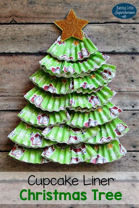 Cupcake Liner Christmas Tree Craft For Kids