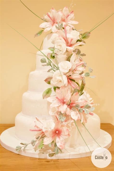 how to make cascading silk flowers on wedding cake best flower site