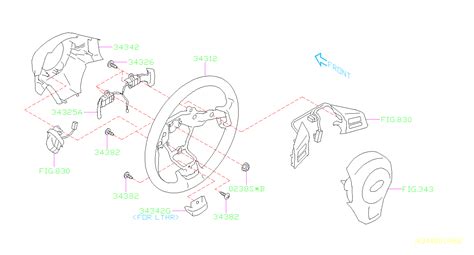 2022 Subaru Outback Steering Wheel Black 34312sg071vh Genuine