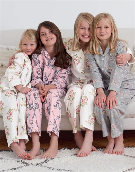 Girls Brushed Cotton Pyjamas Girly Girl Outfits Kids Nightwear