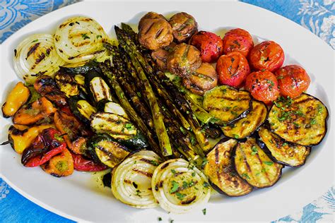 Grilled Vegetable Platter With Lemon Garlic And Mint Maureen Abood