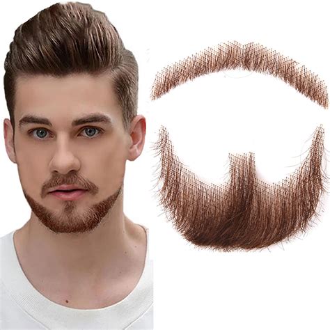 Wiiyita Fake Beard Realistic 100 Human Hair Full Hand Tied Goatee False Beards Lace Invisible