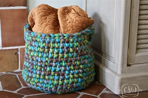 See more ideas about crochet, chunky crochet blanket, crochet patterns. Chunky Floor Basket | Chunky crochet, Crochet basket ...