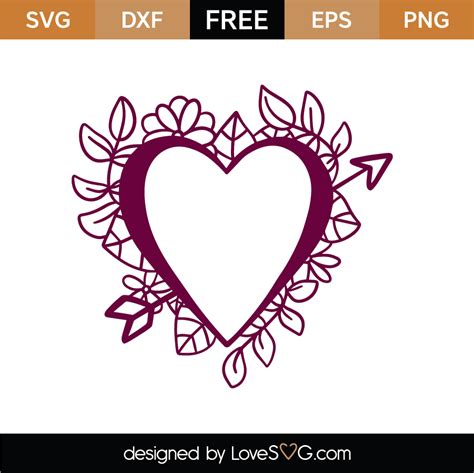 Free Floral Heart Svg Cut File