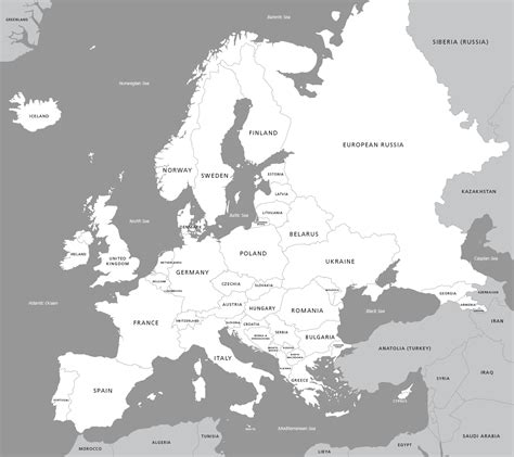 Plain Map Of Europe Secretmuseum