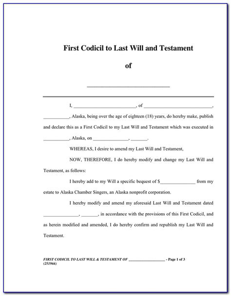 Free Fillable Codicil Form Uk Printable Forms Free Online