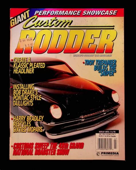 Vintage Custom Rodder Magazine July 1998 Hot Rod Pontiac Taillights Car
