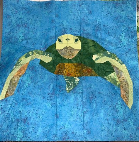 Sea Turtle Foundation Paper Pieced Quilt Pattern Reef Etsy Paper