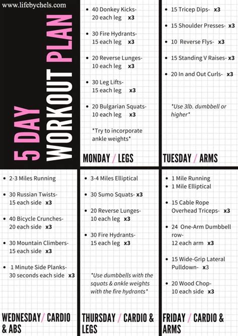 This one is popular with trainers who want. 5 Day Workout Routine For Weight Loss | Kayaworkout.co