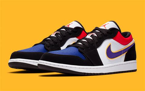 The air jordan 1 violated the nba's uniform policy, which led to jordan being fined $5,000 a game, and became a topic of a popular nike commercial. This "Top Three"-Themed Air Jordan 1 Low Rocks Lakers ...